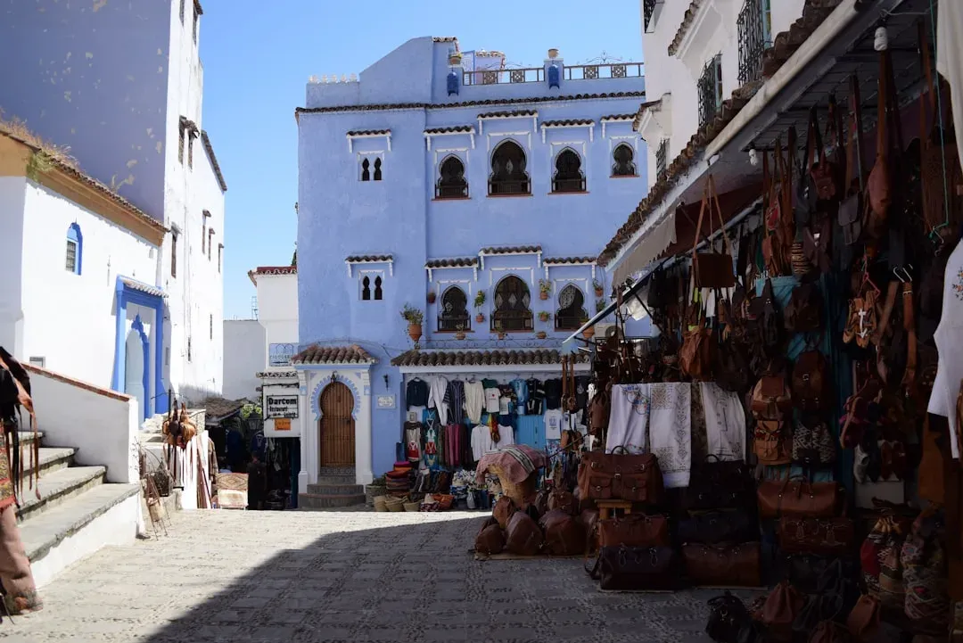 chaotic souk scene with vendors and shoppers